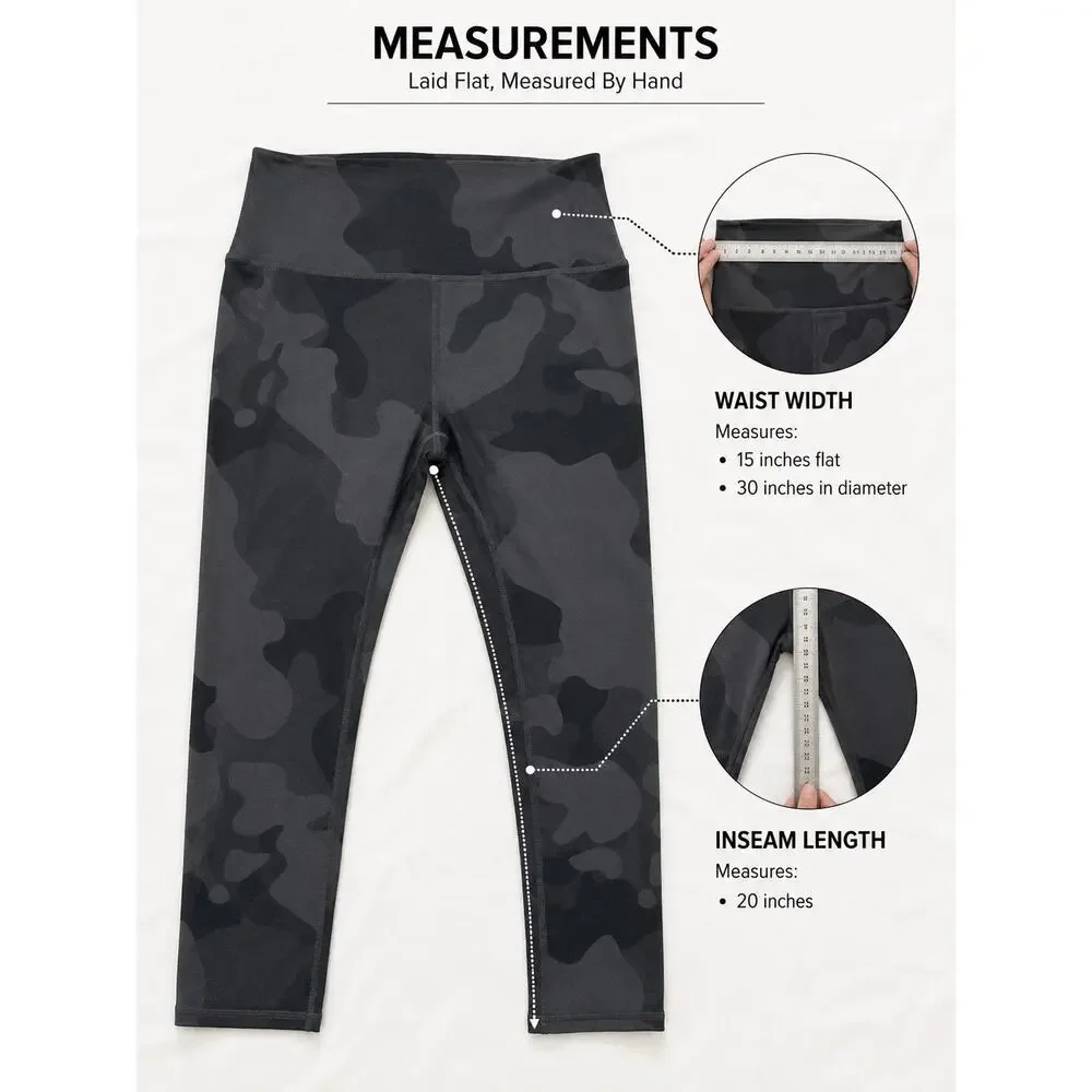 Alo Yoga Airbrush Capri Leggings Women’s Size Not Marked Black Camo Pilatescore
